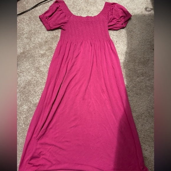 WOMENS AUTH J.J. BASICS SHORT SLEEVE JACQUARD KNIT DRESS NEW MAGENTA SZ M/L - Picture 3 of 6